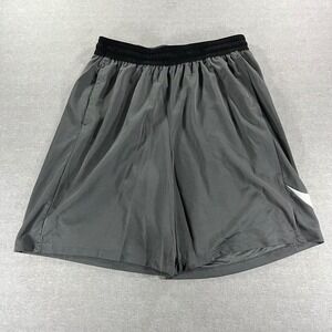 Nike Dri-FIT Basketball Shorts Mens XXL Dark Grey Black Oversized Swoosh Mesh